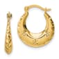 Gold Classics(tm) 14kt. Gold Textured Stamped Hoop Earrings - image 1