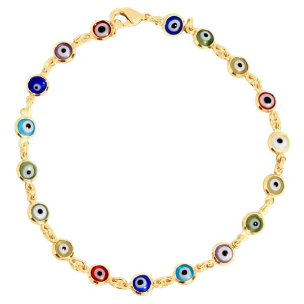 Athra 14kt. Gold over Brass Guardian Eye Bracelet - image 