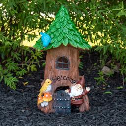 Northlight Seasonal 14in. Welcome Gnome Tree House Garden Statue