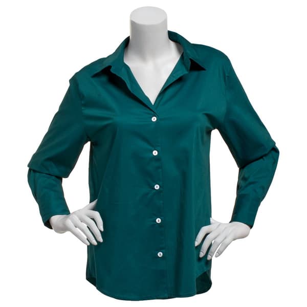 Juniors Love Tree Poplin Oversized Casual Button Down - image 