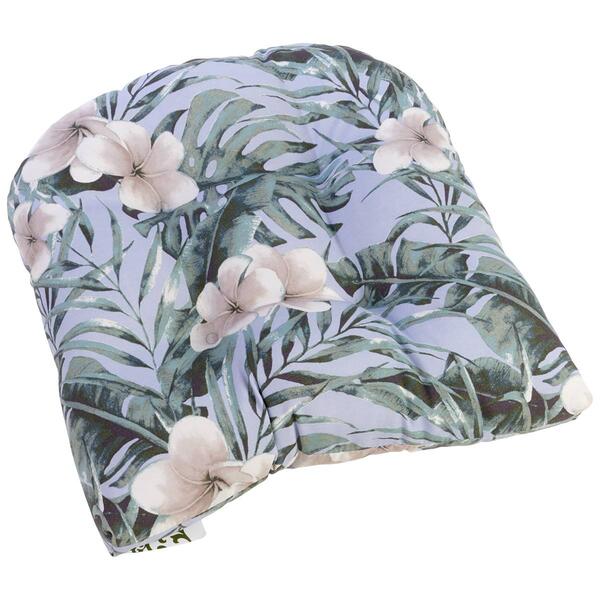 Jordan Manufacturing Floral Wicker Chair Cushion - Pale Blue - image 