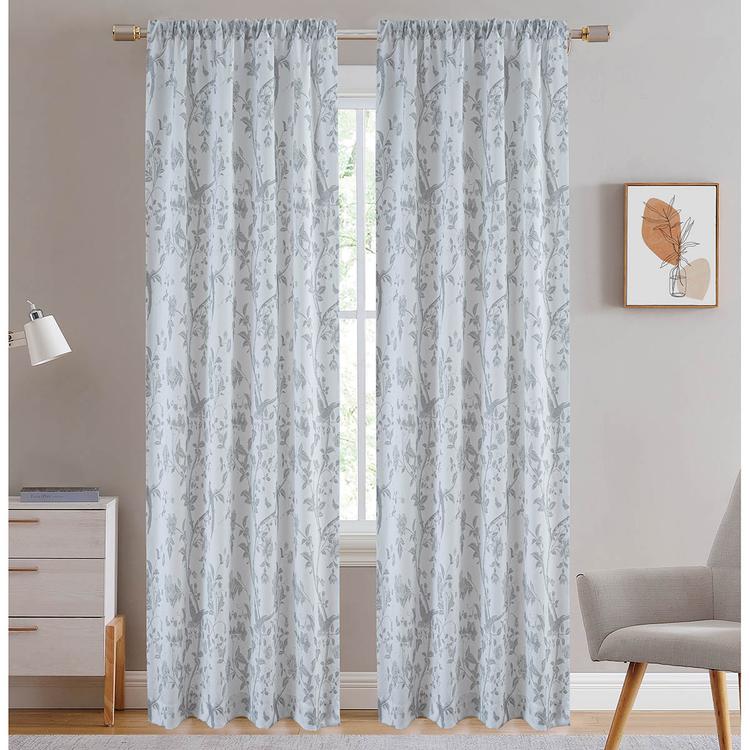 Laura Ashley(R) Summer Palace Text Rod Pocket Panel Curtain