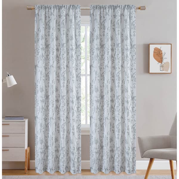 Laura Ashley&#40;R&#41; Summer Palace Text Rod Pocket Panel Curtain - image 