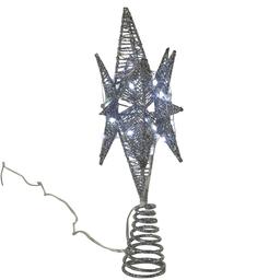 Kurt Adler Pre-Lit Twinkling LED Silver Starburst Tree Topper