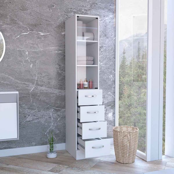 FM FURNITURE Preston Linen Bathroom Cabinet