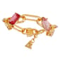 GUESS Gold-Tone Pink Stone Link Bracelet - image 2