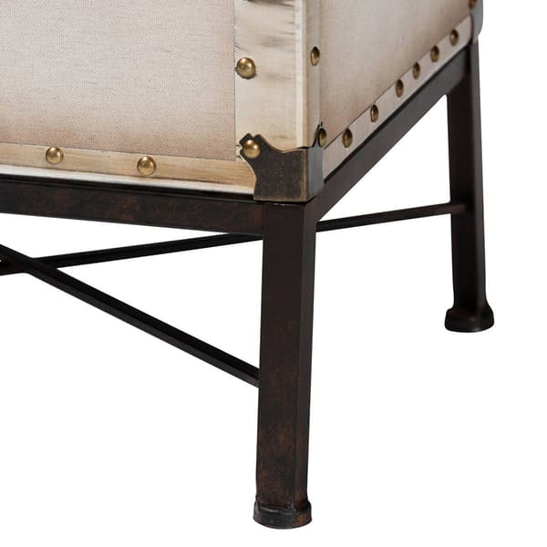 Baxton Studio Laura Vintage White Canvas Lift-Top End Table