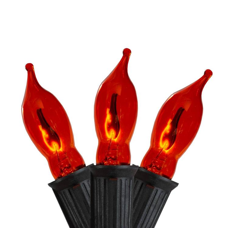 Northlight Seasonal 10ct Flickering Orange Flame Halloween Lights
