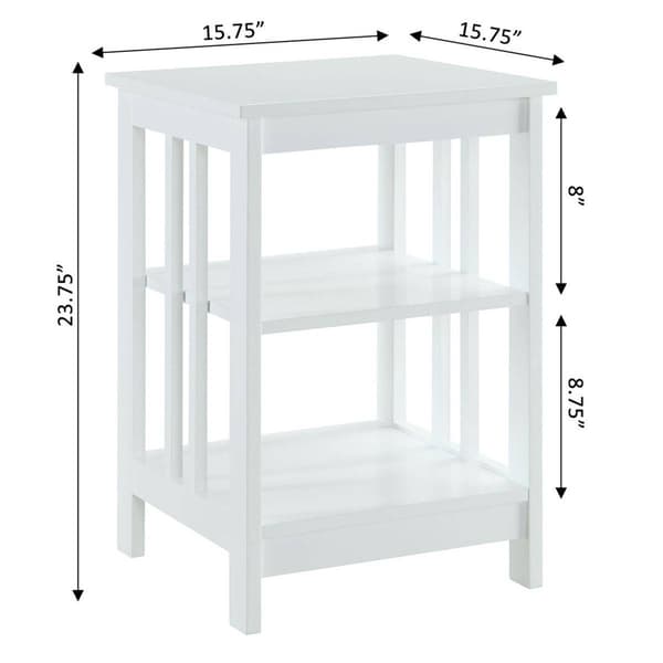 Convenience Concepts Mission End Table w/ Shelves
