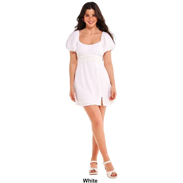 Juniors Trixxi Puffed Crochet Sheath Dress