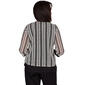 Petite Alfred Dunner Opposites Attract Stripe w/Woven Trim Top - image 2