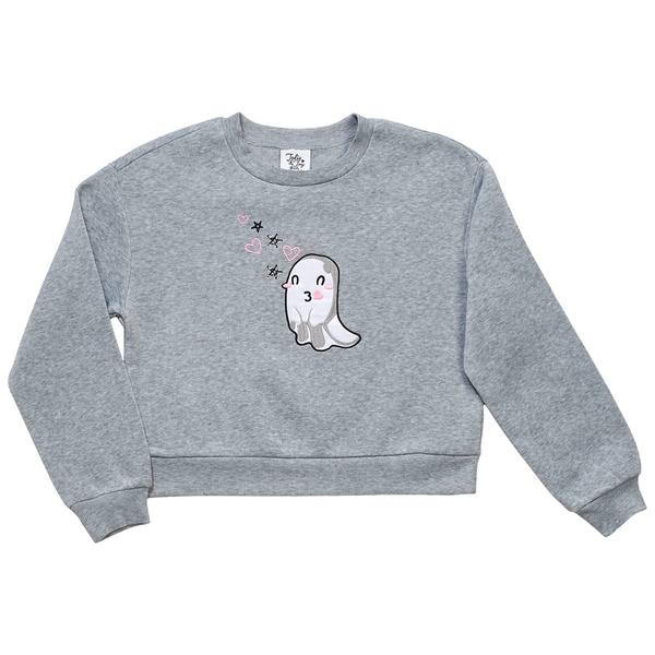 Girls (7-12) Jolie & Joy Long Sleeve Cute Ghost Crew Top - image 