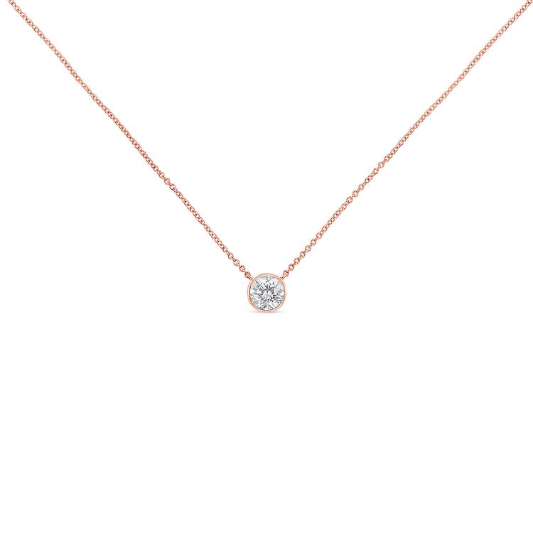 Diamond Classics™ Rose Gold 1/3ctw. Diamond Bezel Pendant