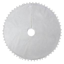 Northlight 36in. White Christmas Tree Skirt With a Pom Pom Border