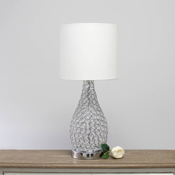 Elegant Designs Elipse Crystal Pinned Gourd Accent Table Lamp