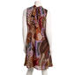 Womens Robbie Bee Sleeveless Leaf Chiffon Mock Neck A-Line Dress - image 2