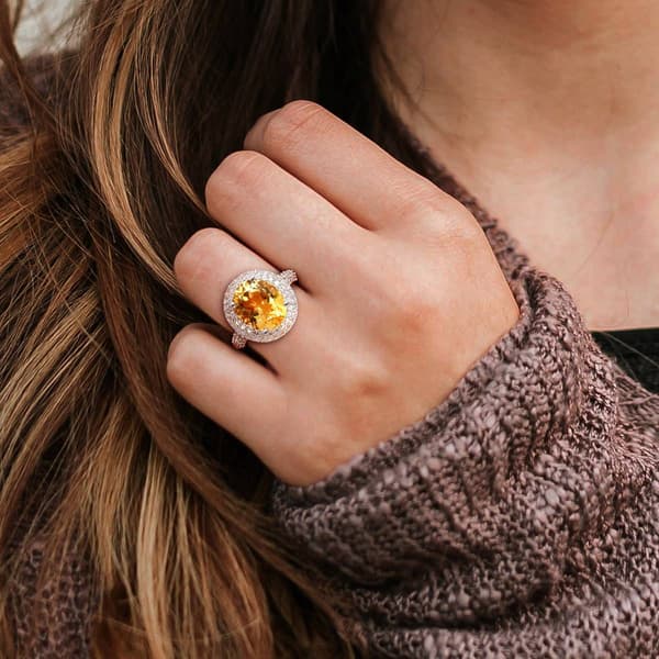 Sophia B 5 5/8ctw. Citrine & White Topaz Gemstone Ring
