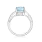 Gemminded 10x8mm Oval Created Aquamarine & 0.01ctw. Diamond Ring - image 4