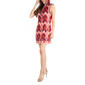 Womens 24/7 Comfort Apparel Hooded Chevron Mini Shift Dress - Red - image 2