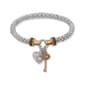 Nine West Two-Tone Heart Key Charm Stretch Bracelet - image 1