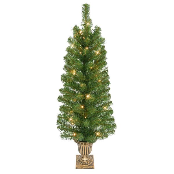 Puleo International Pre-Lit Potted Christmas Trees - Set of 2