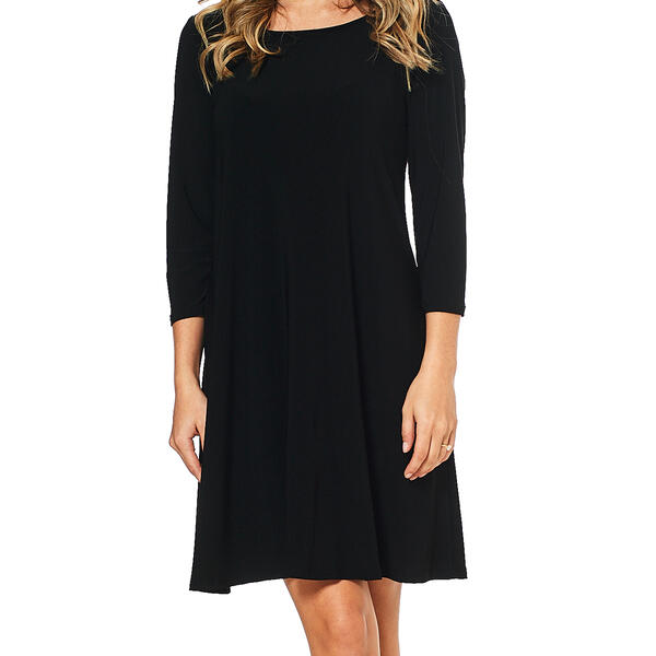 Womens MSK Solid 3/4 Sleeve Solid Shift Dress