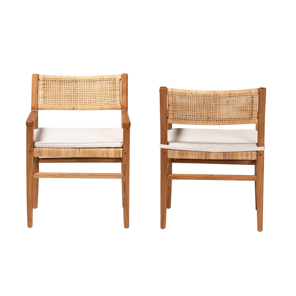 bali & pari Chatura Mahogany Wood 2pc. Dining Armchair Set