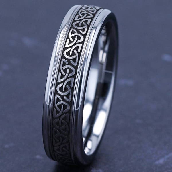 Mens Endless Affection&#8482; 6mm Tungsten Celtic Knot Band Ring