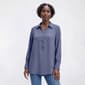 Womens Adrianna Papell Button Front Silky Side Slit Blouse - image 3