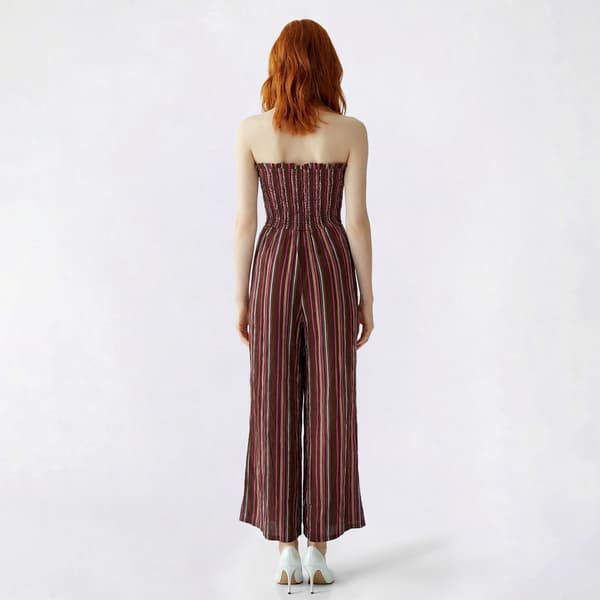 Juniors No Comment Smock Tube V Waist Gauze Jumpsuit