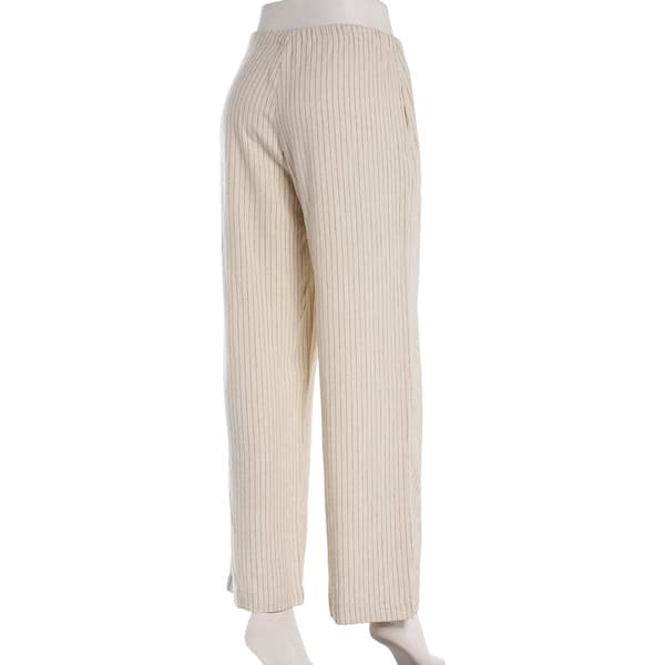 Juniors Hunter & Brown Linen Blend Stripe Pants With Drawstring
