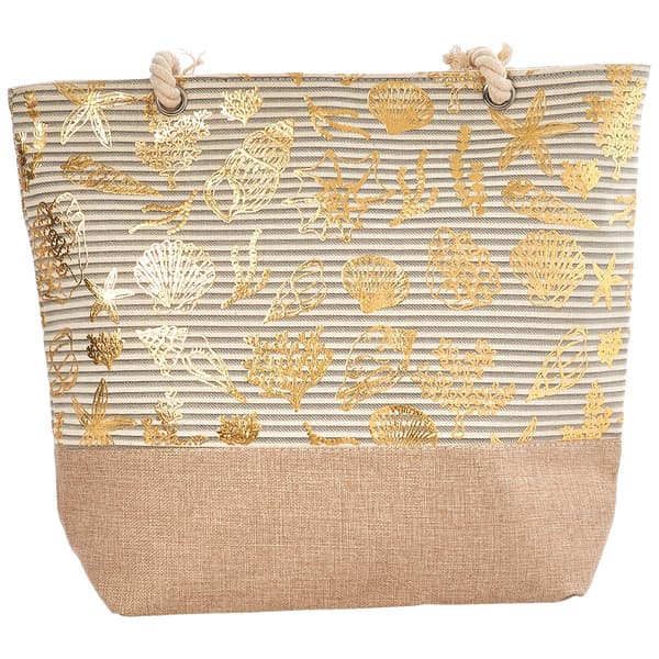 Renshun Metallic Shells Beach Tote