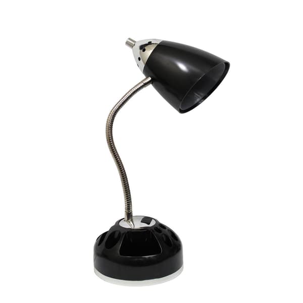 LimeLights Flossy Lazy Susan Charging Outlet Organizer Desk Lamp