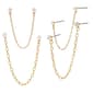 Steve Madden Pearl Swag Chain Earrings Set - image 2
