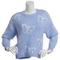 Juniors No Comment Butterfly Boucle Pullover Sweater - image 1