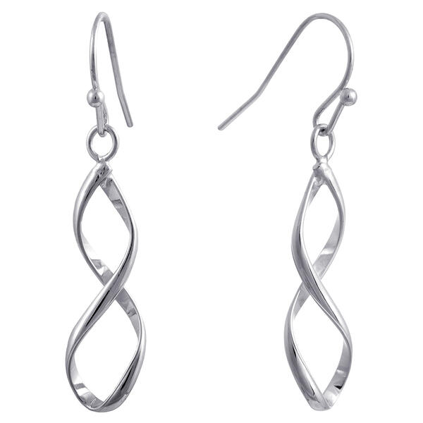 Fine Silver Plated Twisted Drop Earrings - image 
