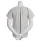 Womens Como Blu Short Flutter Sleeve Dot Blouse w/Trim Placket - image 2