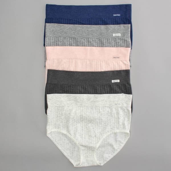 Womens Nautica 5pk. Seamless Ribbed Brief Panties - NT58355PKM