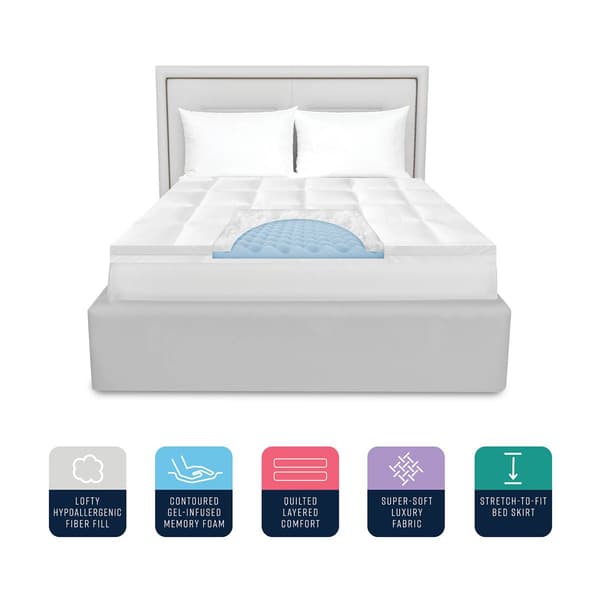 Bodipedic&#8482; 4in. Hybrid Foam & Fiber Mattress Topper