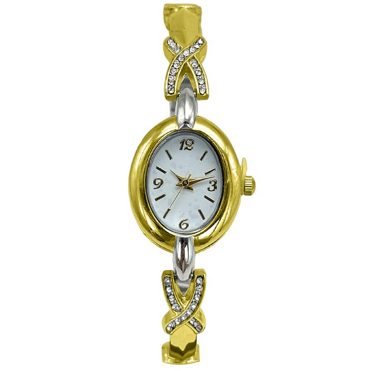 Womens Two-Tone White Dial Quartz Two-Tone Watch - LWBN08BV