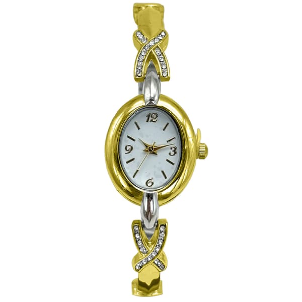 Womens Two-Tone White Dial Quartz Two-Tone Watch - LWBN08BV - image 