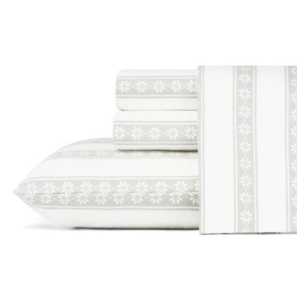 Eddie Bauer Snowflake Fair Isle Flannel Sheet Set - image 