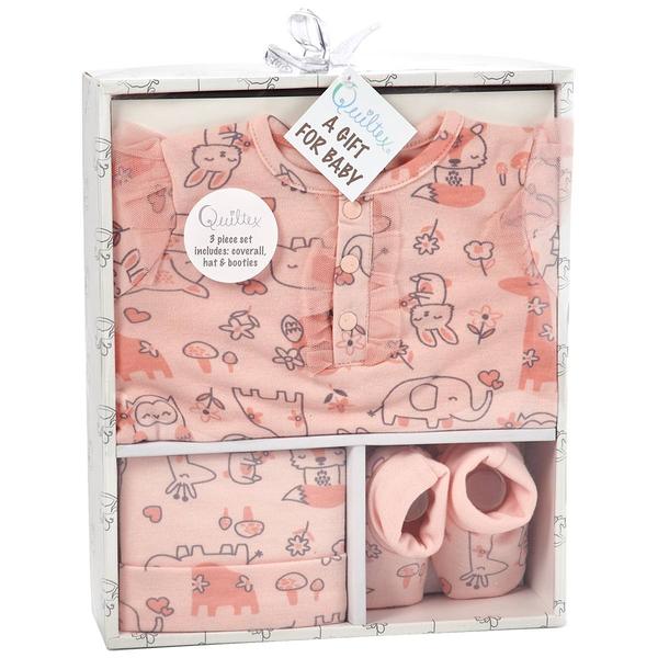 Baby Girl (NB-6M) Quiltex Animal Parade 3pc. Box Set - image 