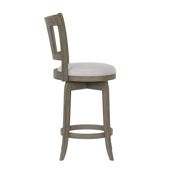 HH2 Home Presque Isle Grey Wood Counter Height Swivel Stool