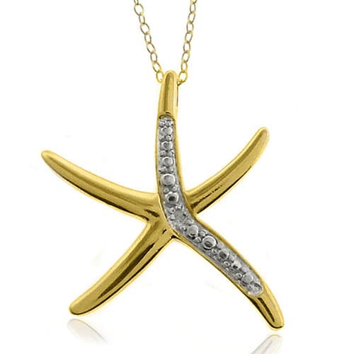 Accents by Gianni Argento Diamond Accent Plated Starfish Pendant - image 