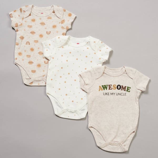 Baby Boy &#40;NB-9M&#41; Mini Hop 3pk. Awesome Uncle Bodysuit Set - image 