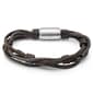Mens Genuine Brown Leather Knotted Bracelet - image 1