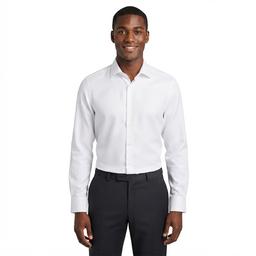 Mens Bill Blass Microfiber White Embossed Slim Fit Dress Shirt