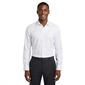 Mens Bill Blass Microfiber White Embossed Slim Fit Dress Shirt - image 1