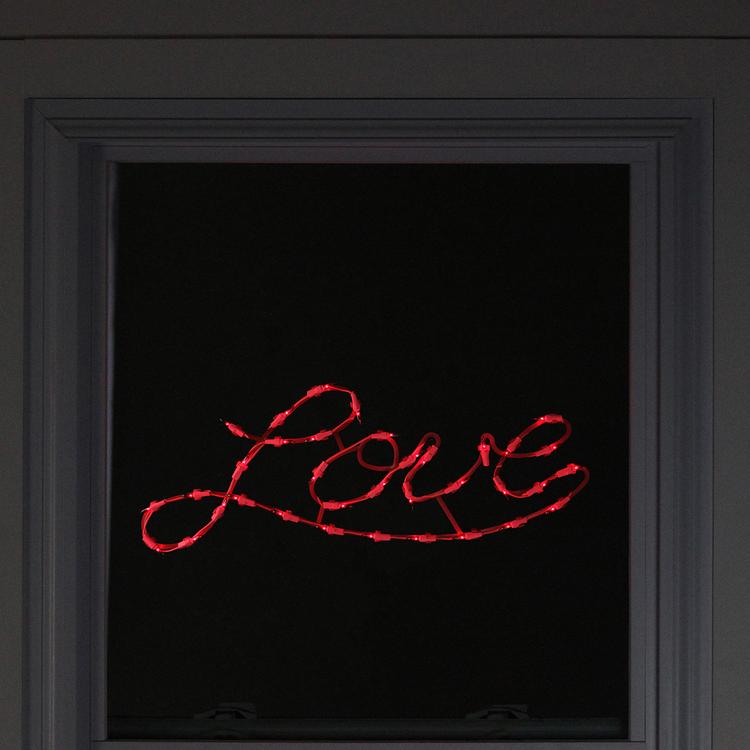 Northlight Seasonal Lighted Red Love Script Window Silhouette